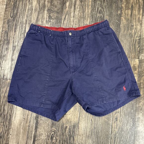 Vintage Polo Ralph Lauren Prep Shorts Mens L Blue Athletic 90’s Y2K Pull On - Picture 1 of 10